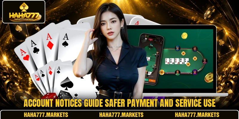 Account notices guide safer payment and service use Account notices guide safer payment and service use
