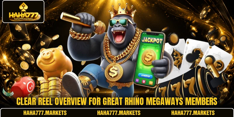 Clear reel overview for Great Rhino Megaways members