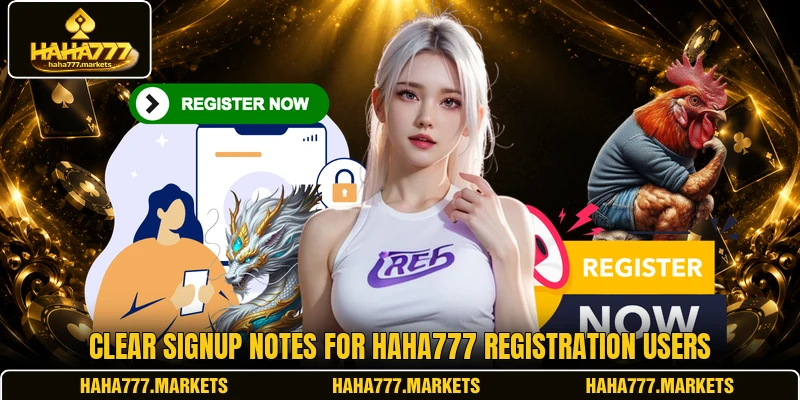 Clear signup notes for HAHA777 registration users Clear signup notes for HAHA777 registration users
