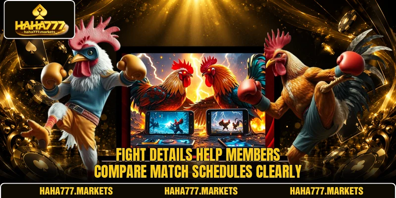 Fight details help members compare match schedules clearly
