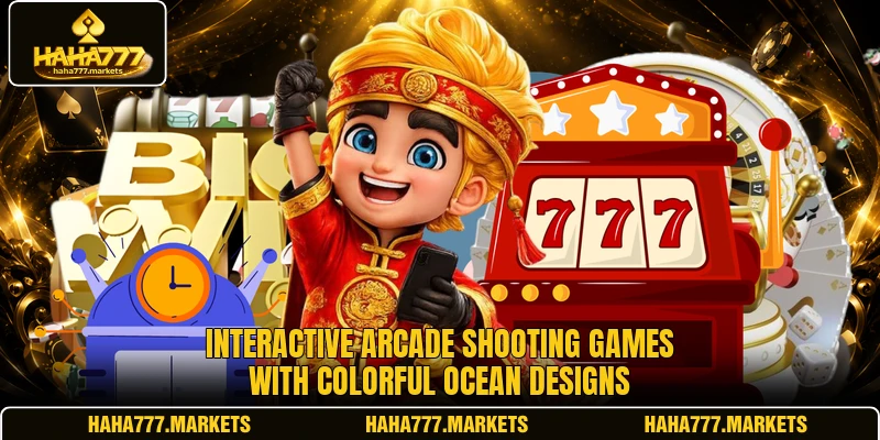 Interactive arcade shooting games with colorful ocean designs