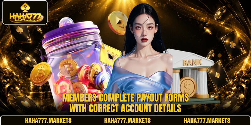 Members complete payout forms with correct account details