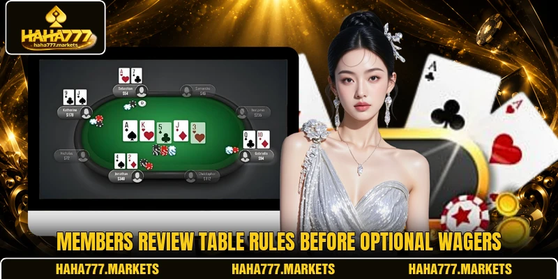 Members review table rules before optional wagers
