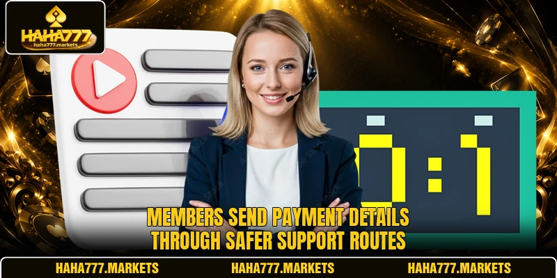 Members send payment details through safer support routes Members send payment details through safer support routes