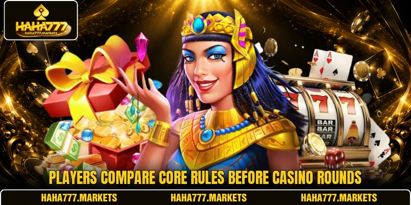 Players compare core rules before casino rounds