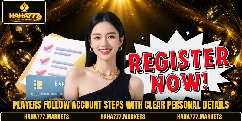 Players follow account steps with clear personal details Players follow account steps with clear personal details