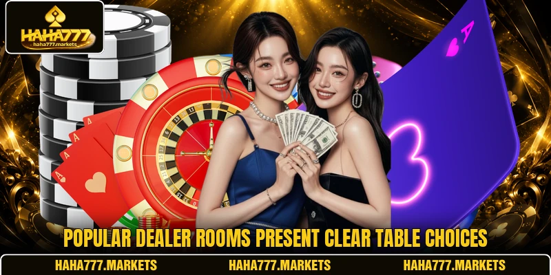 Popular dealer rooms present clear table choices