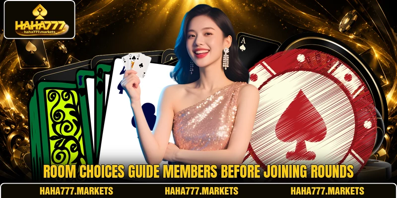 Room choices guide members before joining rounds